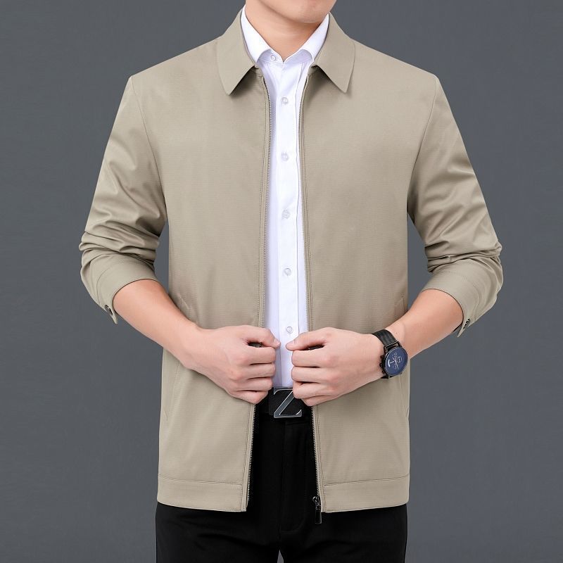 Turn-down Collar Dad-style Button-up Casual Summer Jacket