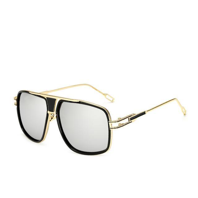 Modern Classic Oversized Men Sunglasses Luxury Brand New Glasses Square With High Quality Metal Frame and Polarized Mirror Glasses Oculos de sol With UV400 Prodection for Sun