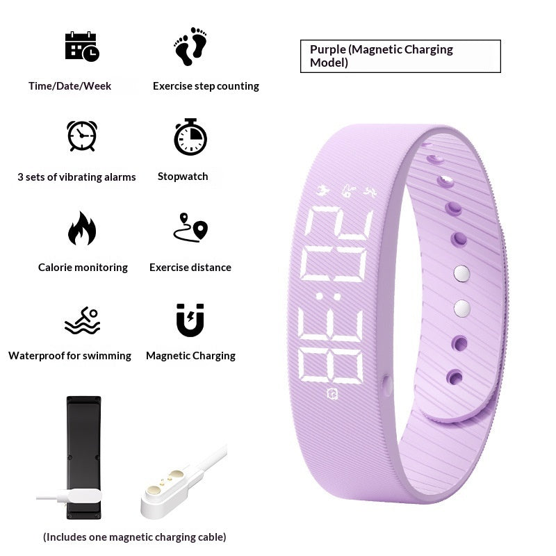 Smart Sports Watch For Men And Women Waterproof With Timing Function Silent Vibration Alarm And An Electronic Wristband