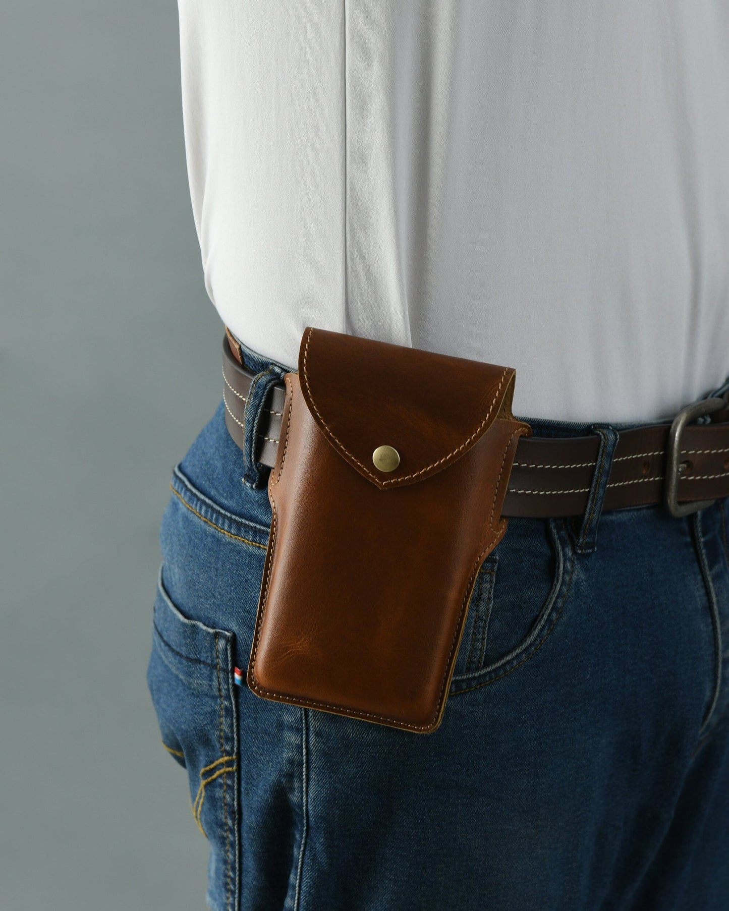 Étui de ceinture pour téléphone portable - Marron clair