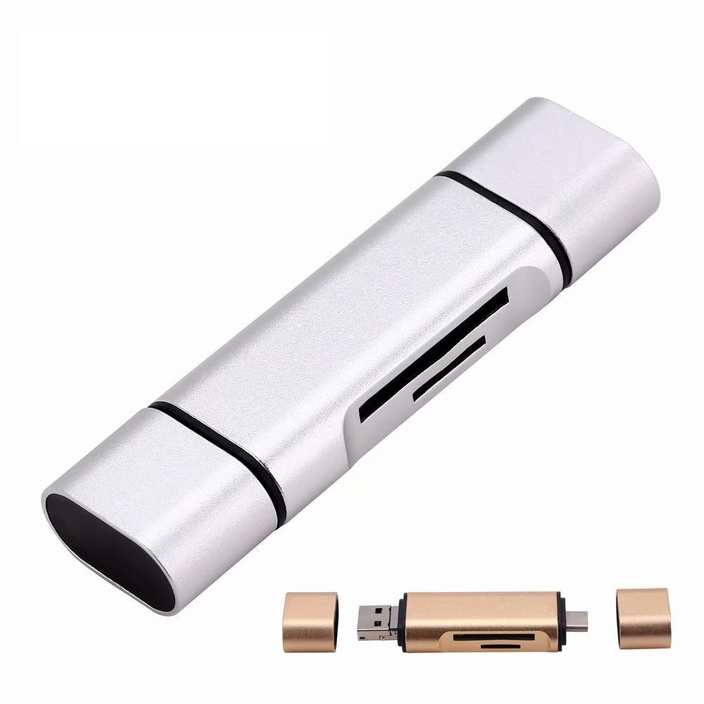 Compact Micro Type-C Triad USB Card Reader