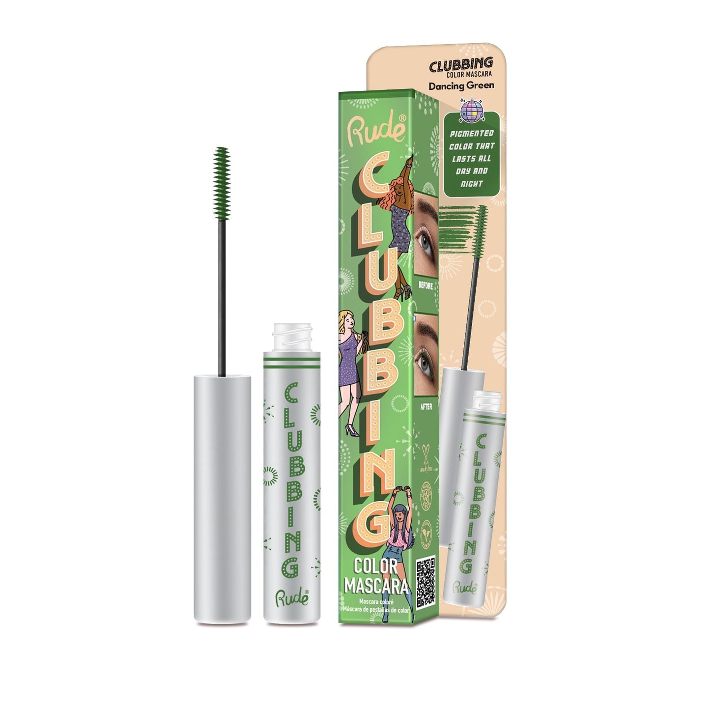 Mascara Coloré RUDE Clubbing - Vert Dansant