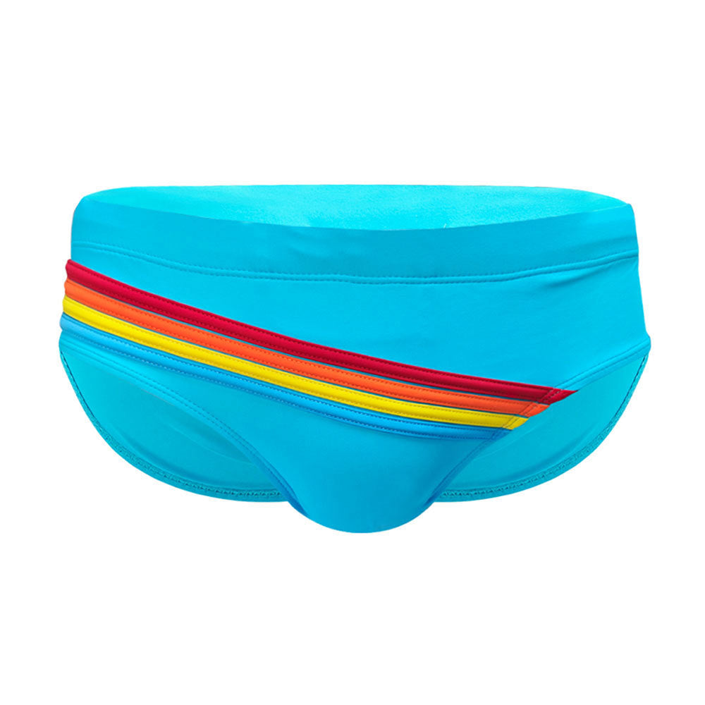 Triangular Three-dimensional Rainbow Swim Trunks Simple Stylish And Form-fitting