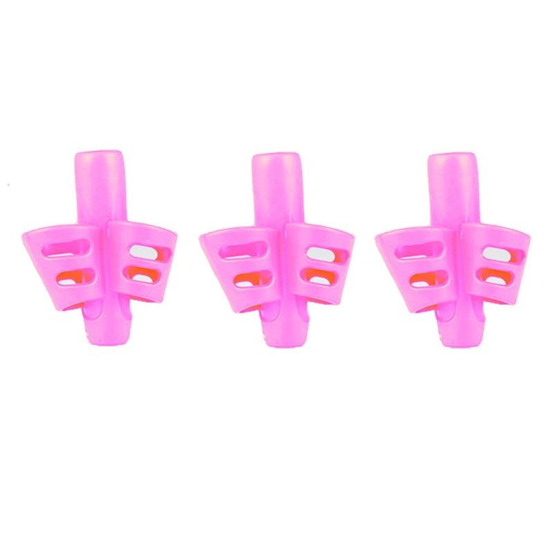 3Pcs/Set Soft Silica Pencil Grasp Two-Finger Gel Pen Grips Children Writing Training Correction Tool Pens Holding for Kids Gifts Children's School Supplies Triangular Correction Children's Writing Tool