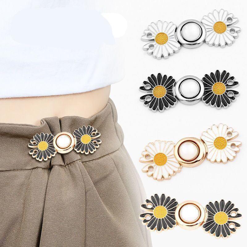 4 Sets Pant Waist Tightener Fashion Pants Clips Waist Tightener Sewing Buttons Pins for Jeans Dress Too Big Loose Adjustable Button Pins Sewing Button Waist Tightener Clip Waist Adjuster Clips for Dresses Pants Jeans