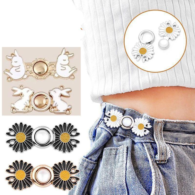 4 Sets Pant Waist Tightener Fashion Pants Clips Waist Tightener Sewing Buttons Pins for Jeans Dress Too Big Loose Adjustable Button Pins Sewing Button Waist Tightener Clip Waist Adjuster Clips for Dresses Pants Jeans