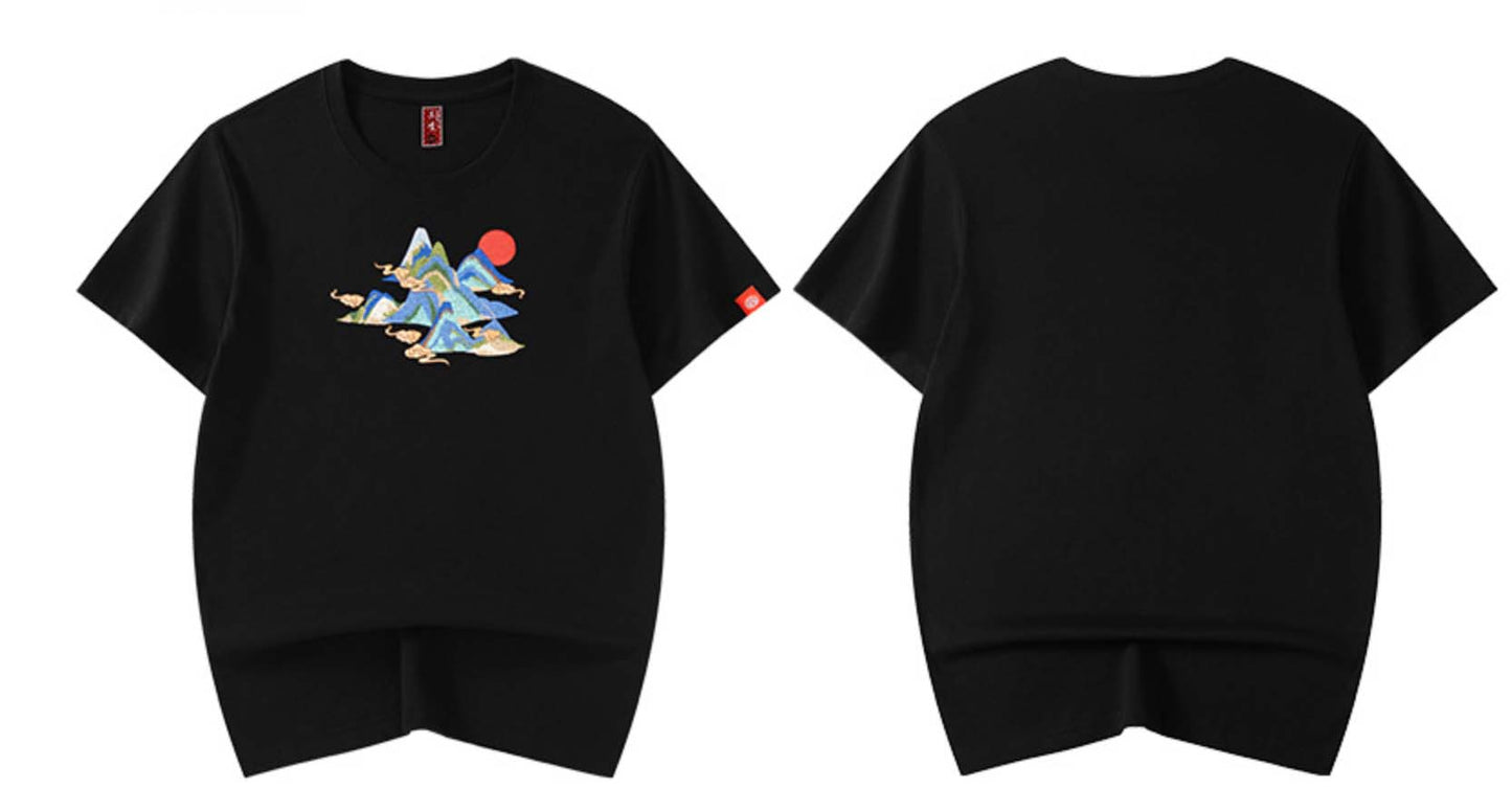 T-shirt brodé KH740 Montagnes