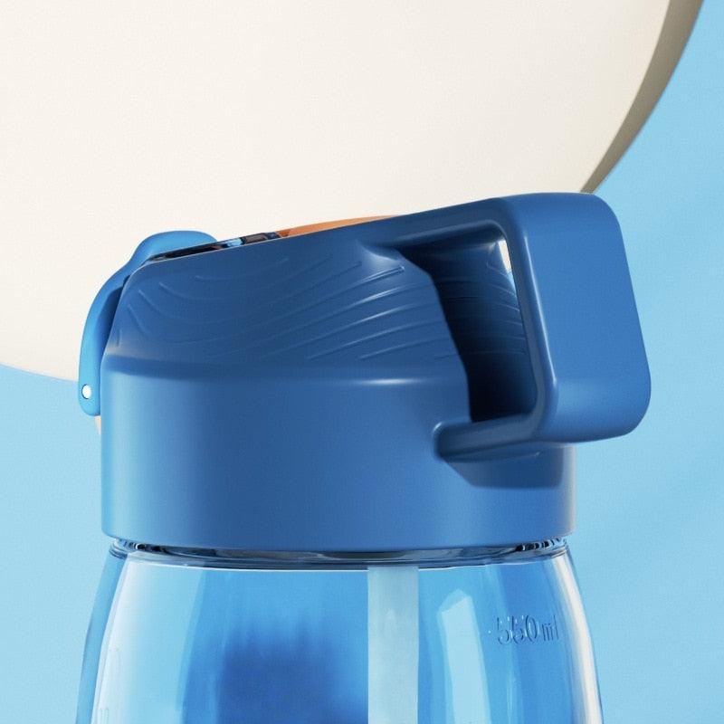 400ml/550ml High Quality Material Kids Water Bottle With Straw Leak-Proof BPA Free Durable Plastic Drinking Bottle Cute Water Bottle with Sipper, Water Bottle for Kids Sipper Bottle for Kids - Anti-Leak Cartoon Kids Water Bottle for Kids