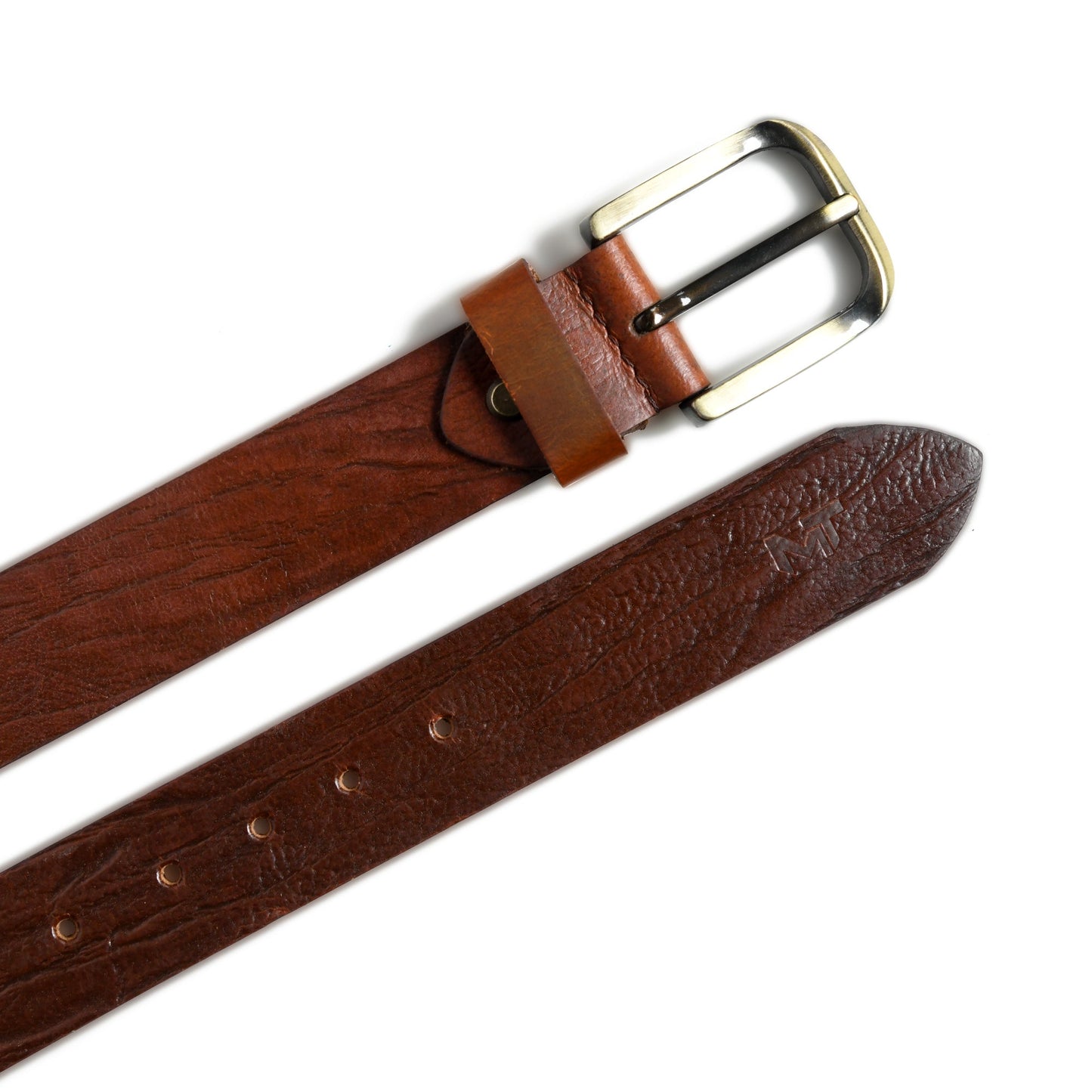 Ceinture à boucle ardillon marron vif