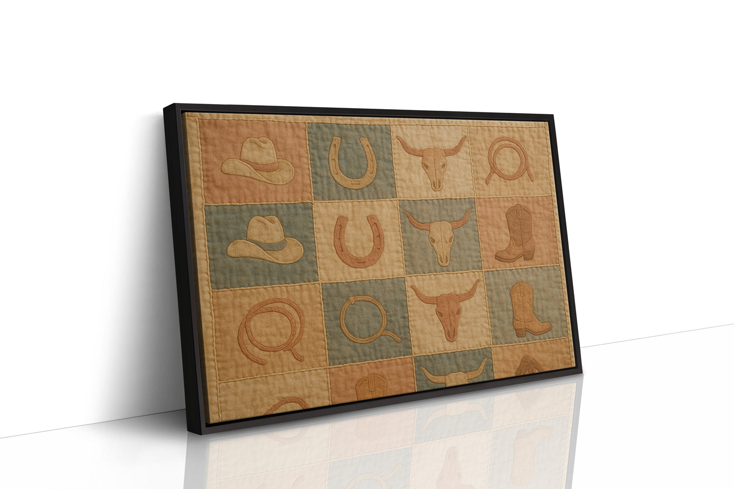 Western Icons Patchwork Quilt Print