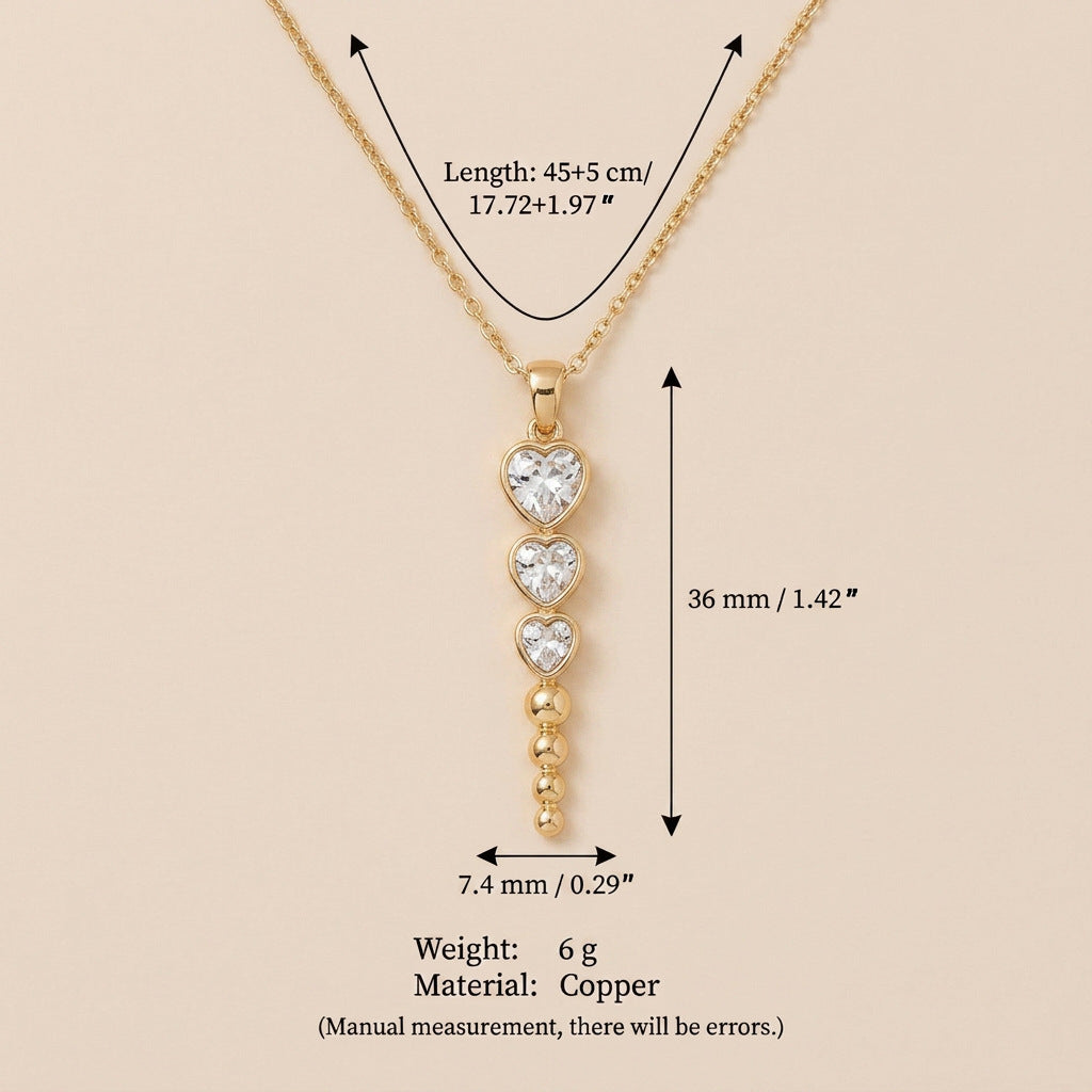 Multi-layered Heart-shaped Diamond Layered Necklace