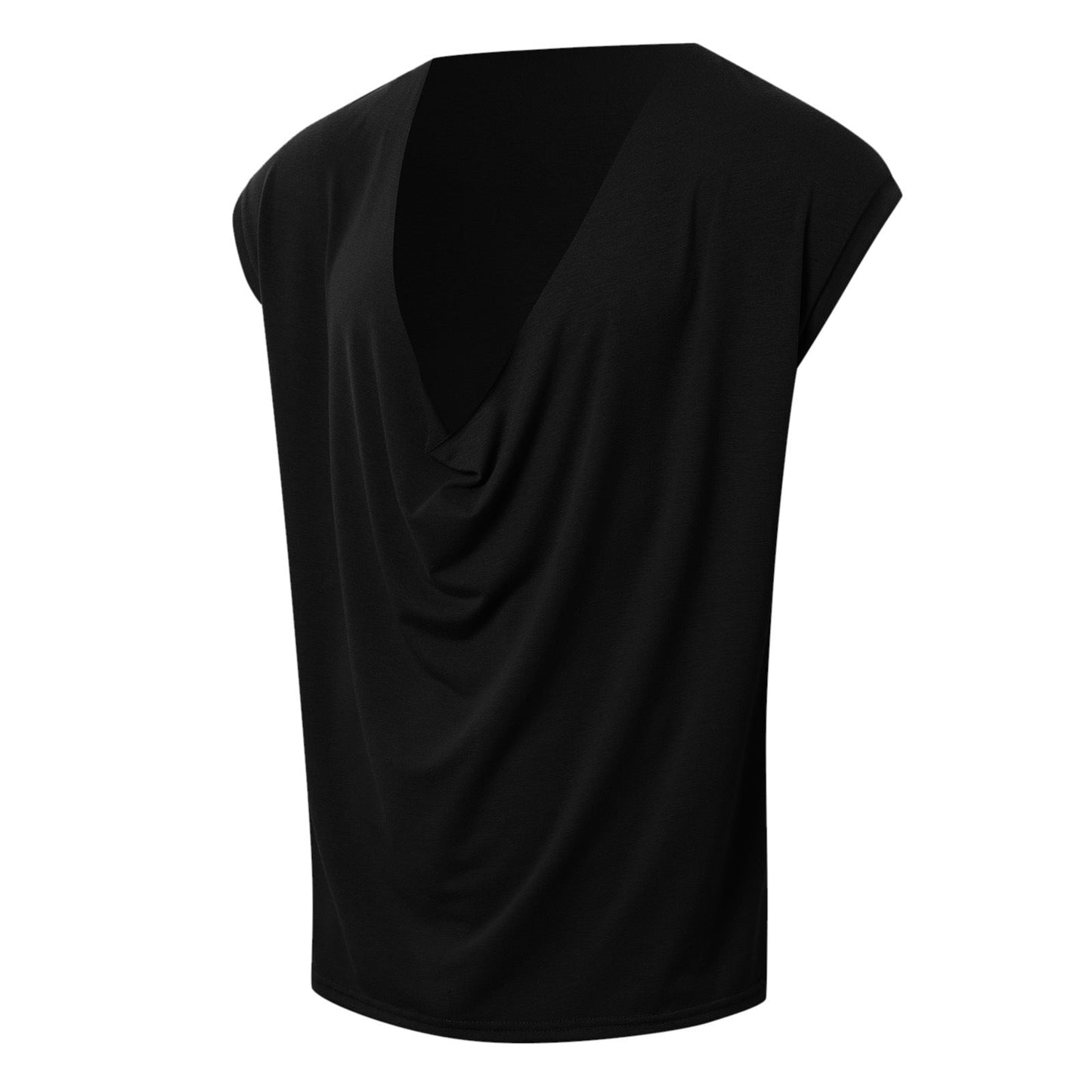 Mens Solid-Color Sleeveless Sports V-Neck Tank Top