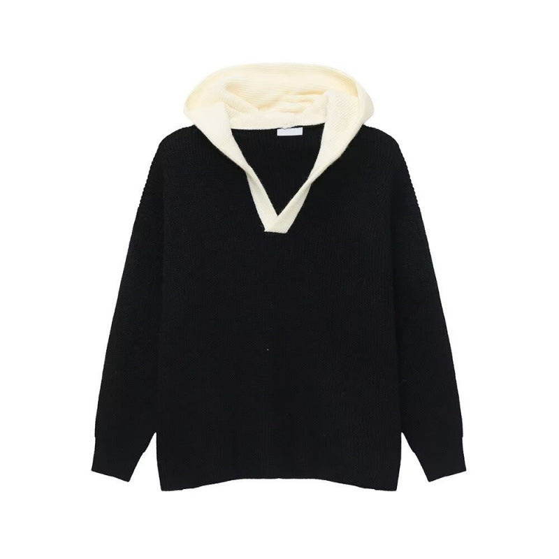 Casual V-neck Hooded Sweater For Men And Women