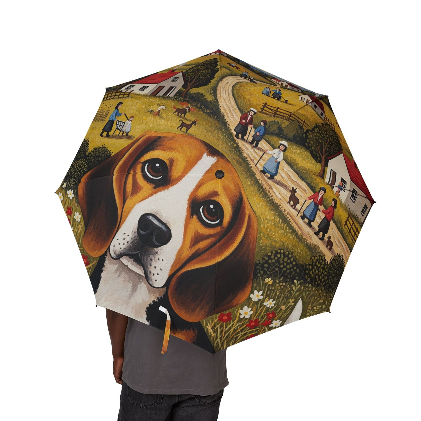 48" Semi-Automatic Umbrella – Windproof Large Travel Rain Umbrella