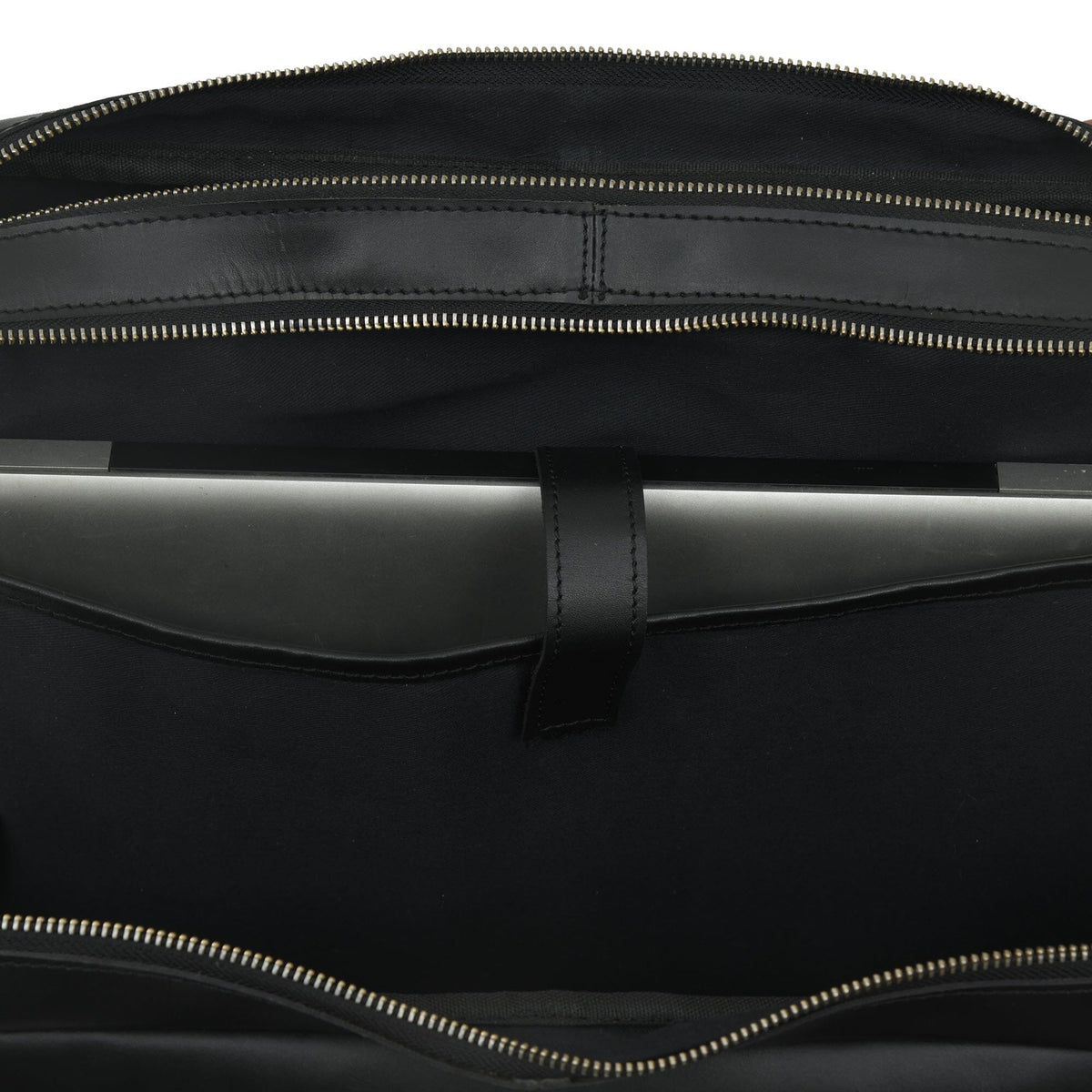 Porte-documents pour ordinateur portable en cuir noir Dixon Black