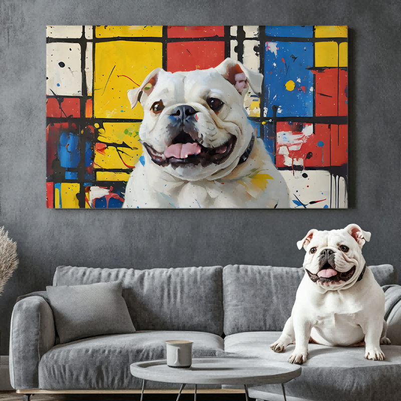 Pfoten im Mondrian-Texturporträt