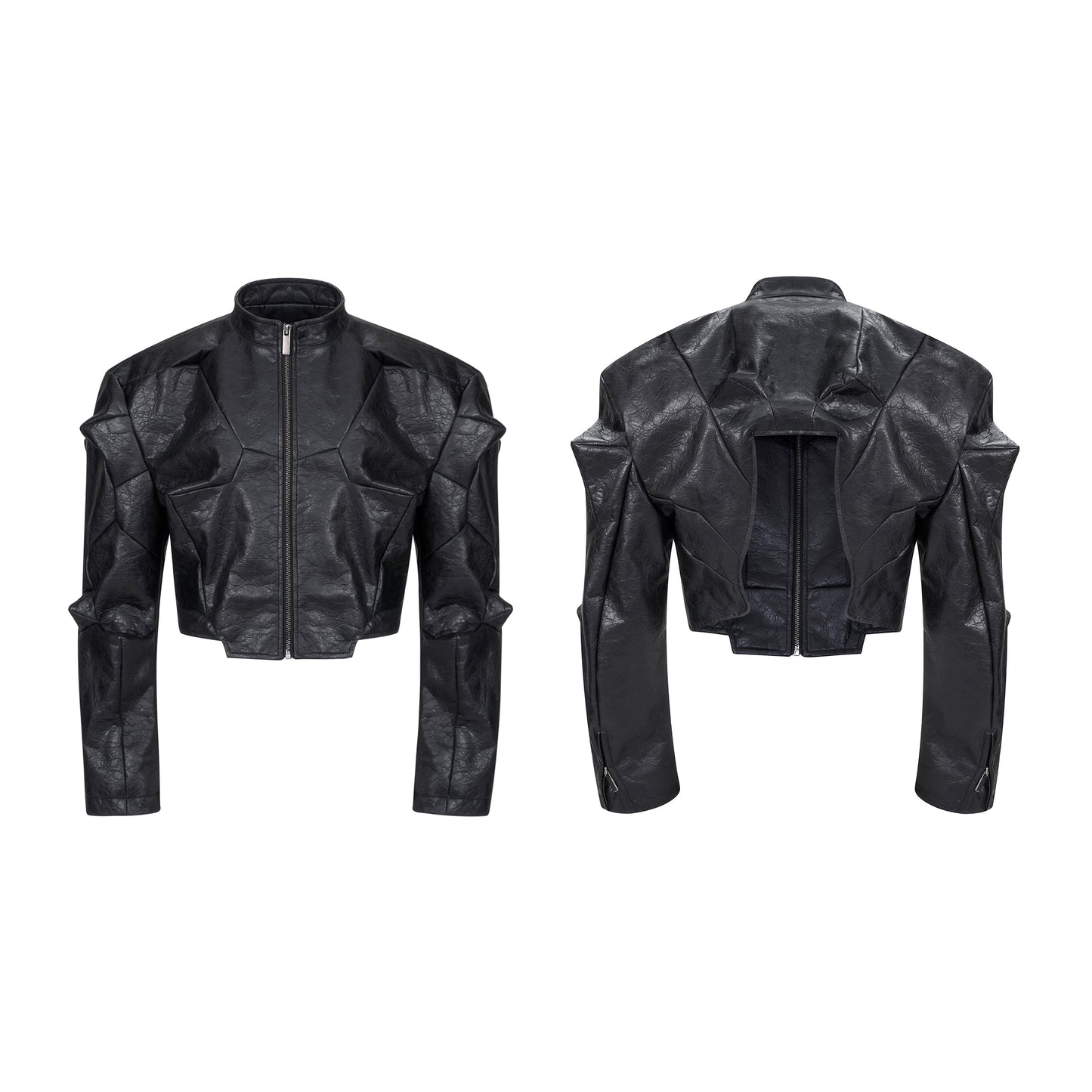Special-shaped Deconstruction Stitching Pu Leather Pants Men's Autumn