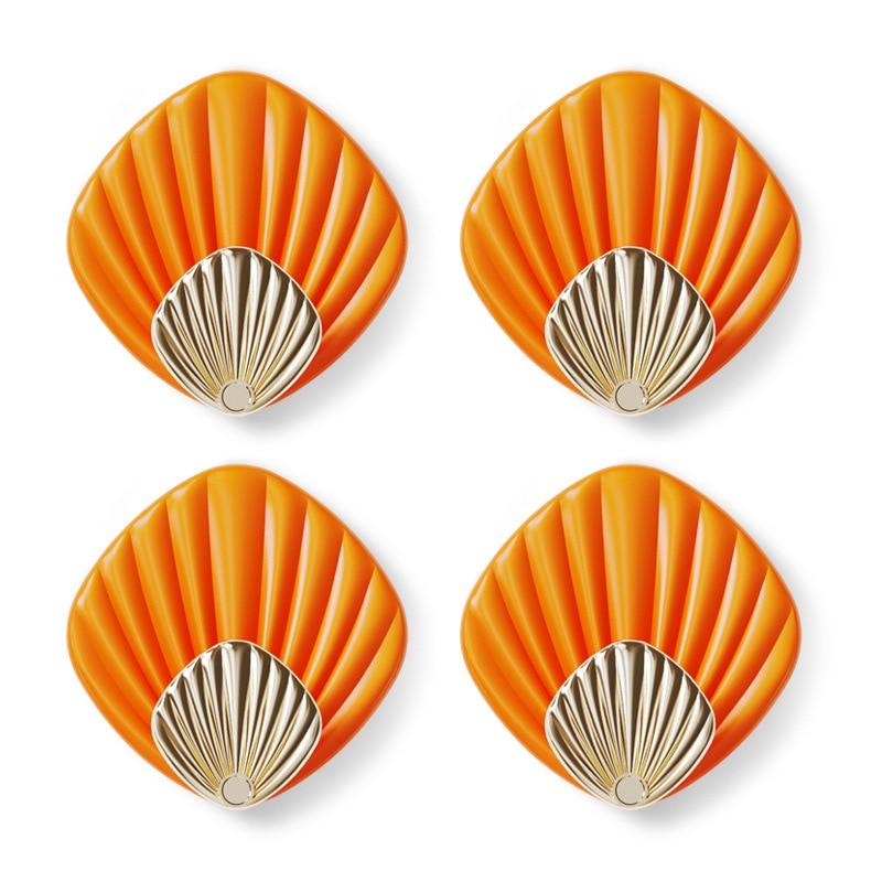 4pcs Creative Shell Shape Wall Hanging Hook Punch-free Strong Adhesive Hook Bathroom Kitchen Wall-mounted Seamless Sticky Hook Shell Hook Non-Punching Strong Adhesive Adhesive Hook Bearing Door Behind Wall Bathroom Kitchen Key Holder