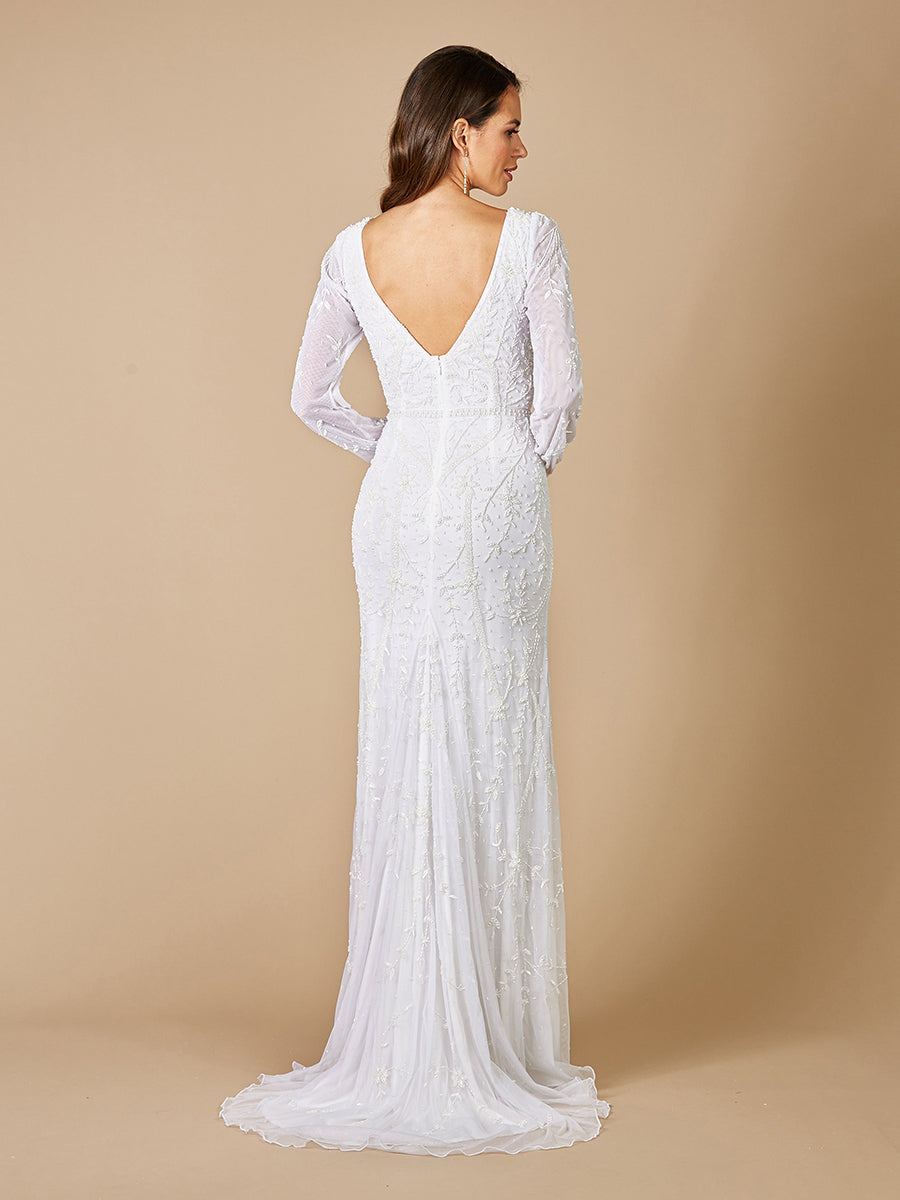 Lara Gigi Romantisches Langarm-Hochzeitskleid