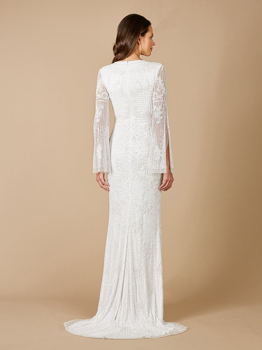 Robe de mariée perlée à manches longues Lara Fallon