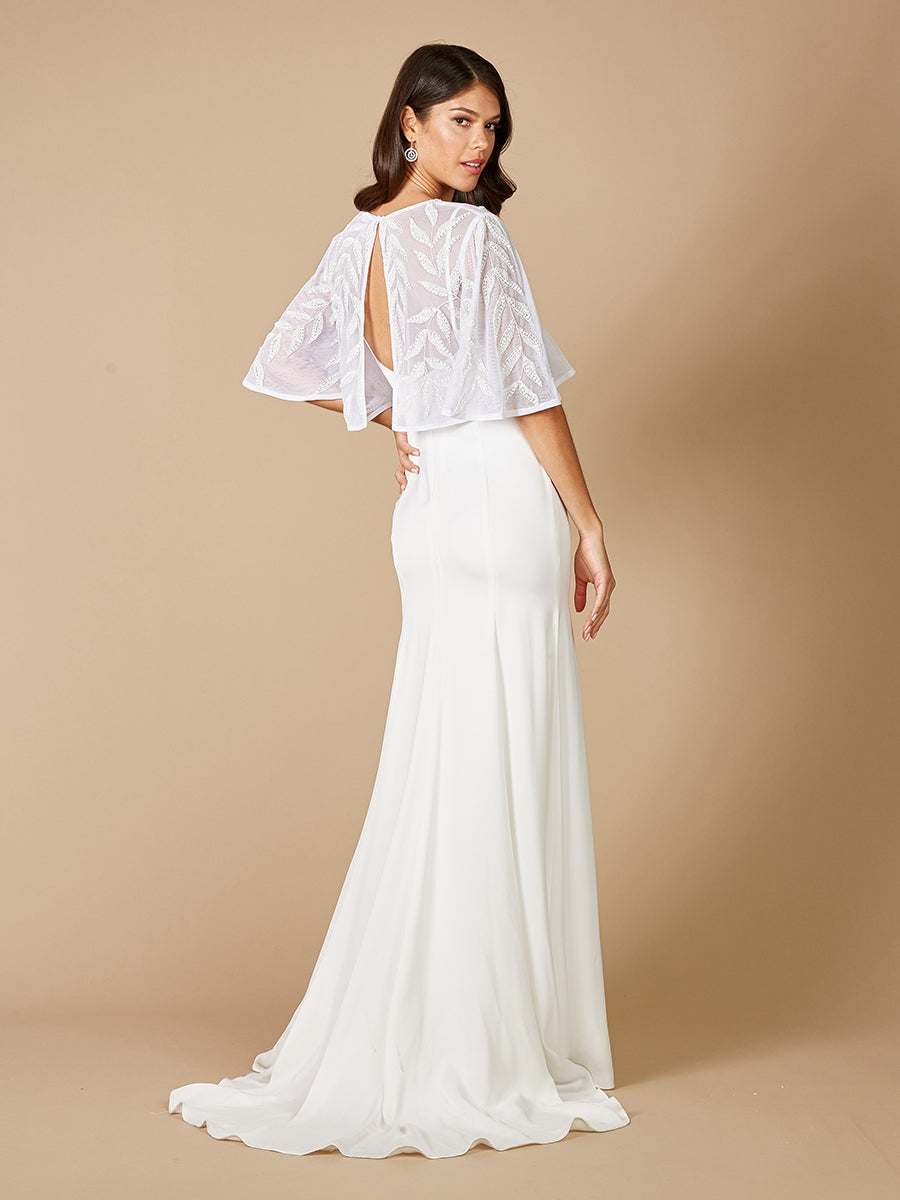 Gilly Boho Perlenbesetzter Pull-On Braut-Capelet
