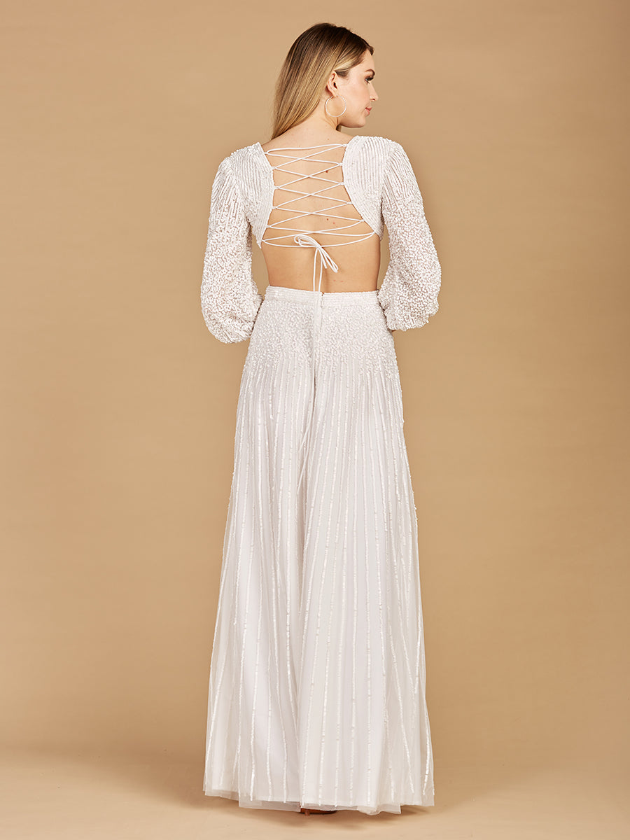 Langärmeliges Brautkleid mit Cut-Outs