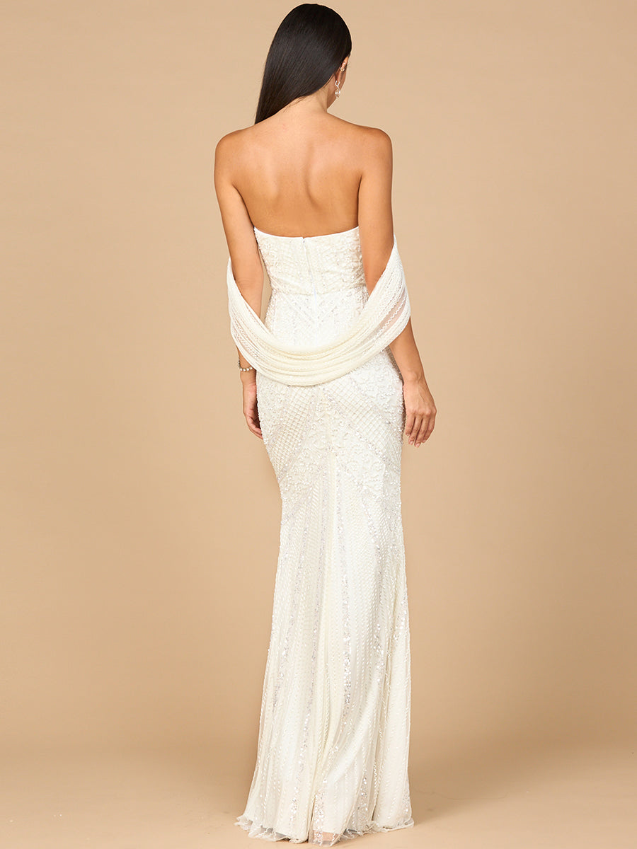 Robe perlée avec cape intégrée