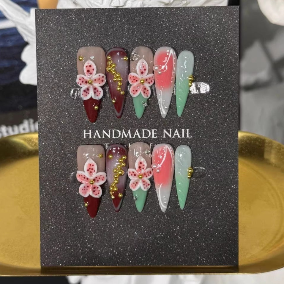 Handmade Press on Nails Boutique Premium Nail Removable Nail Sticker Sweet