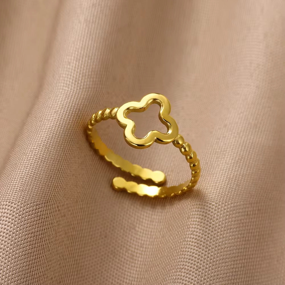 Geometric Stainless Steel Ring For Women
