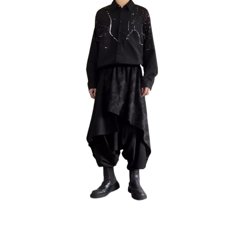 Irregular Culottes Mens Plus-size Harem Pants