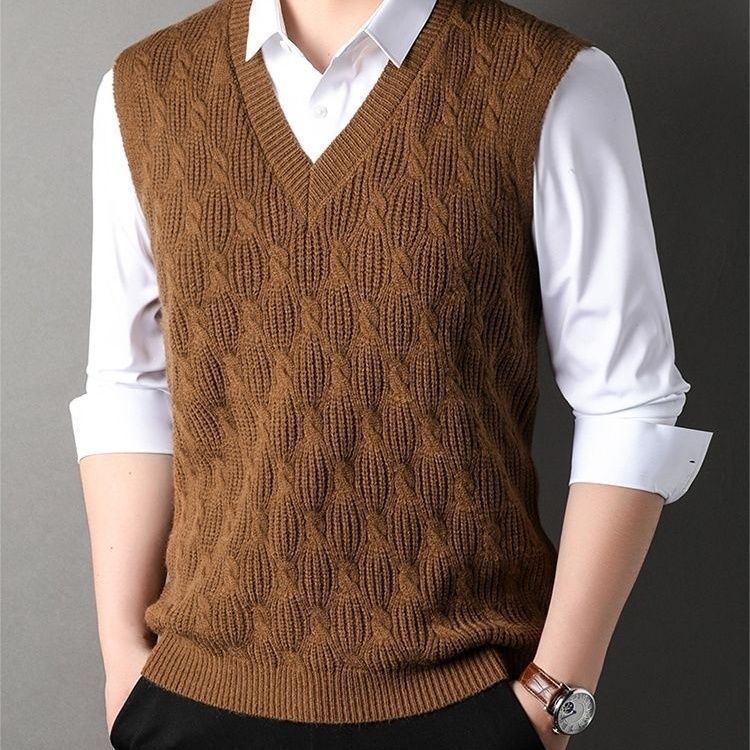 Mens Knitted Sweater Sleeveless Vest Suitable For All Season