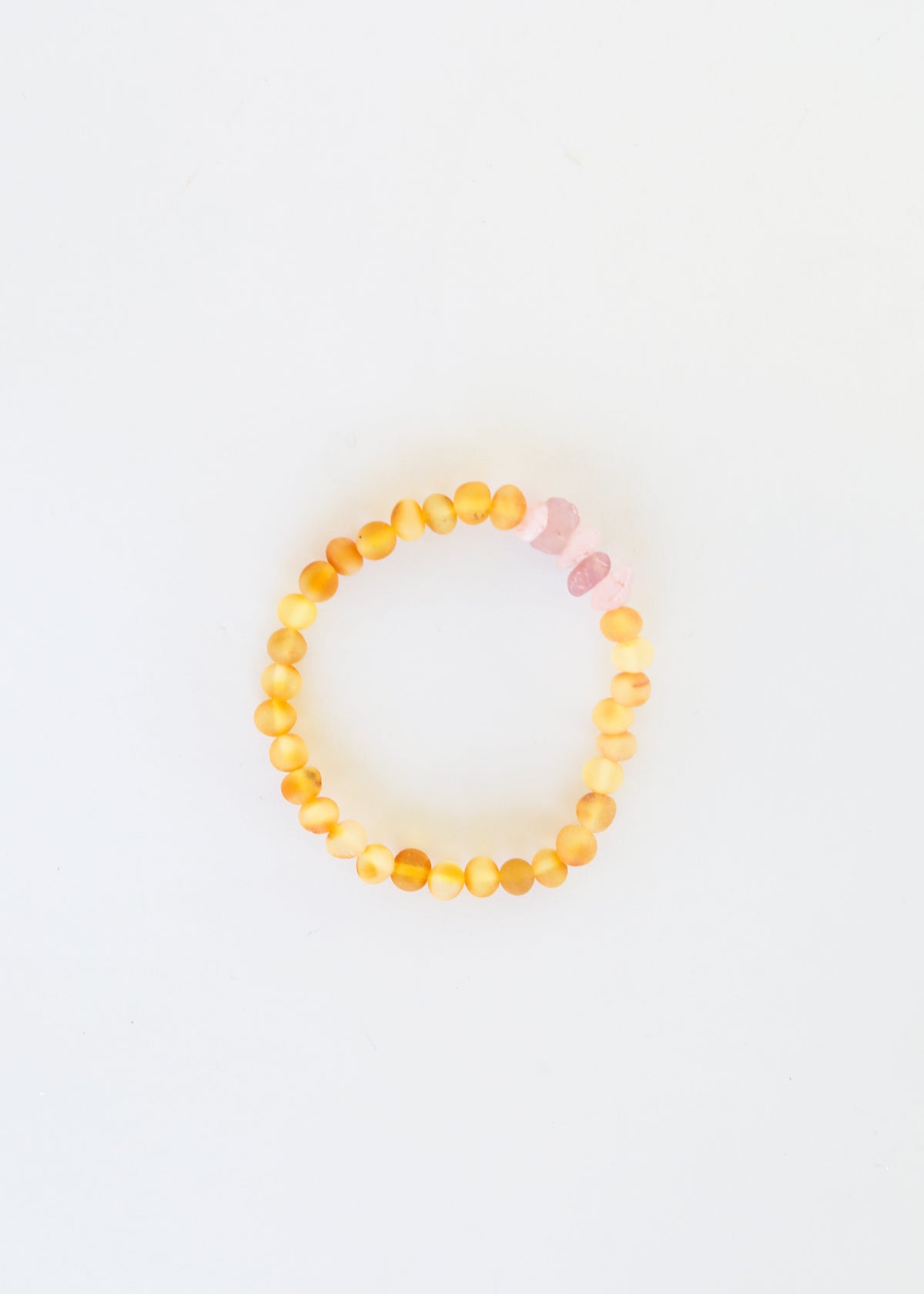Natur-Türkis + Ombre + Rohbernstein mit Rosenquarz || Armband-Set für Erwachsene