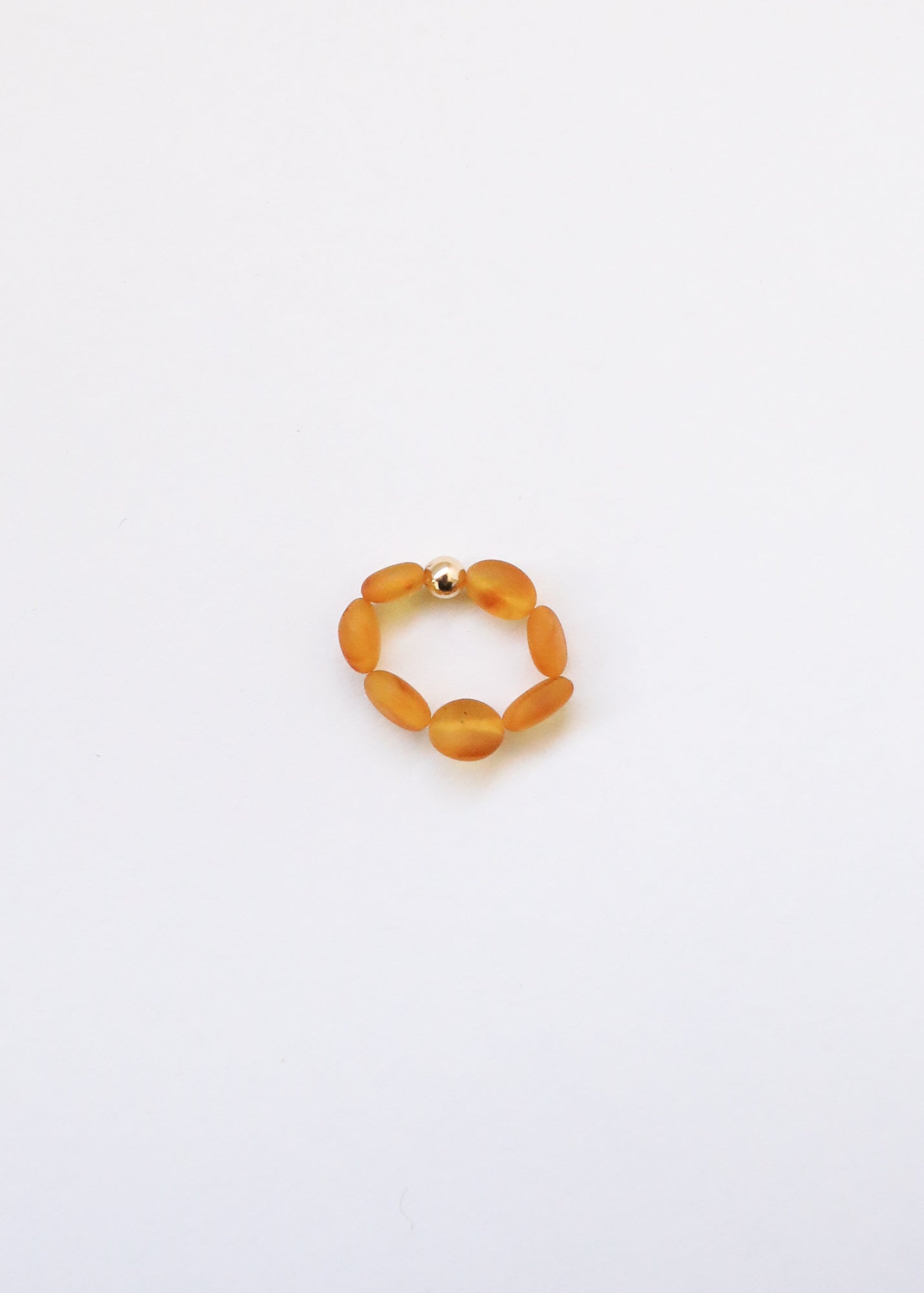 Rohhonig Baltischer Bernstein + 14K Gold Filled || Perlen-Stretchring