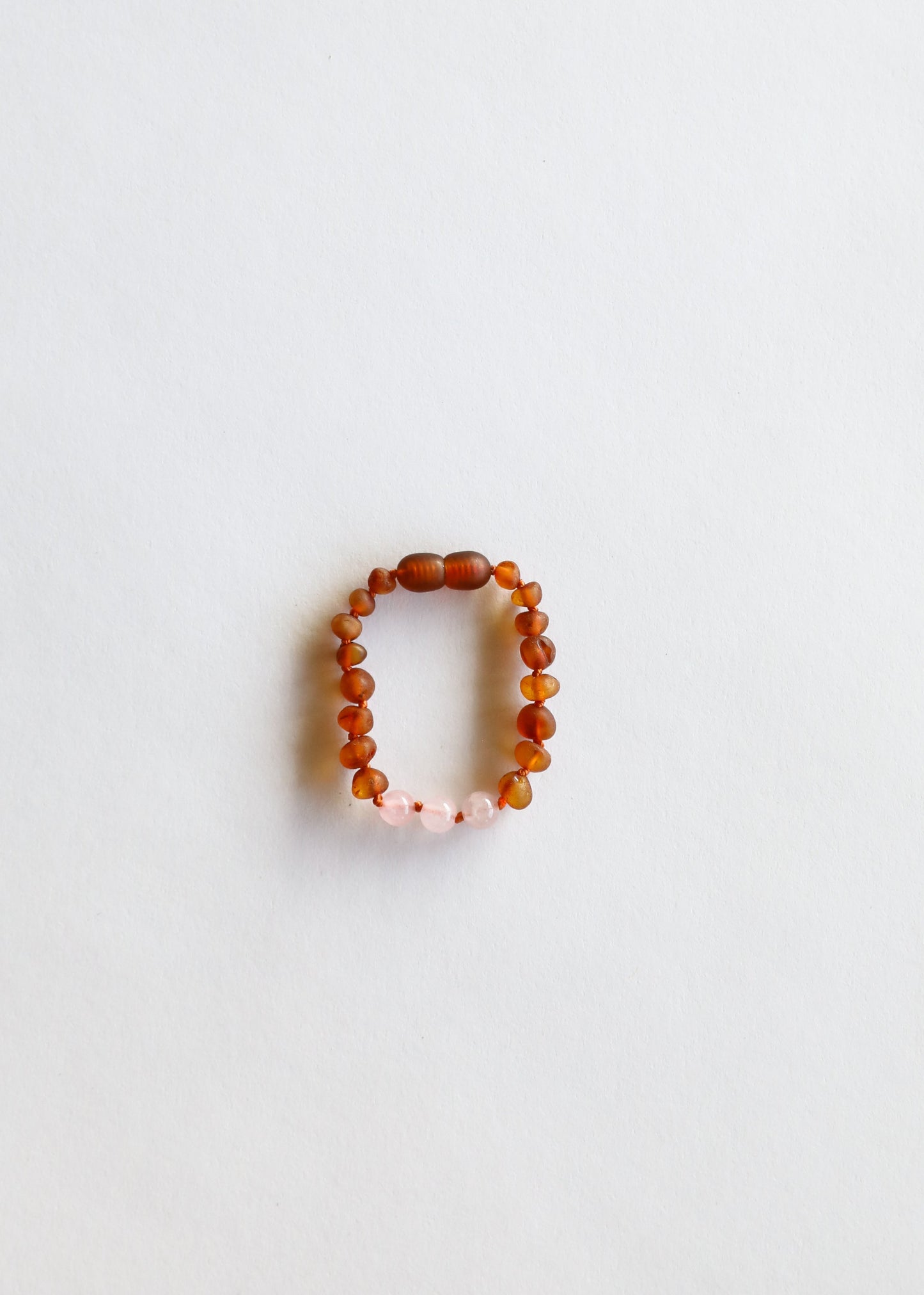 Natur Cognac Baltischer Bernstein + Rosenquarz || Fußkette oder Armband