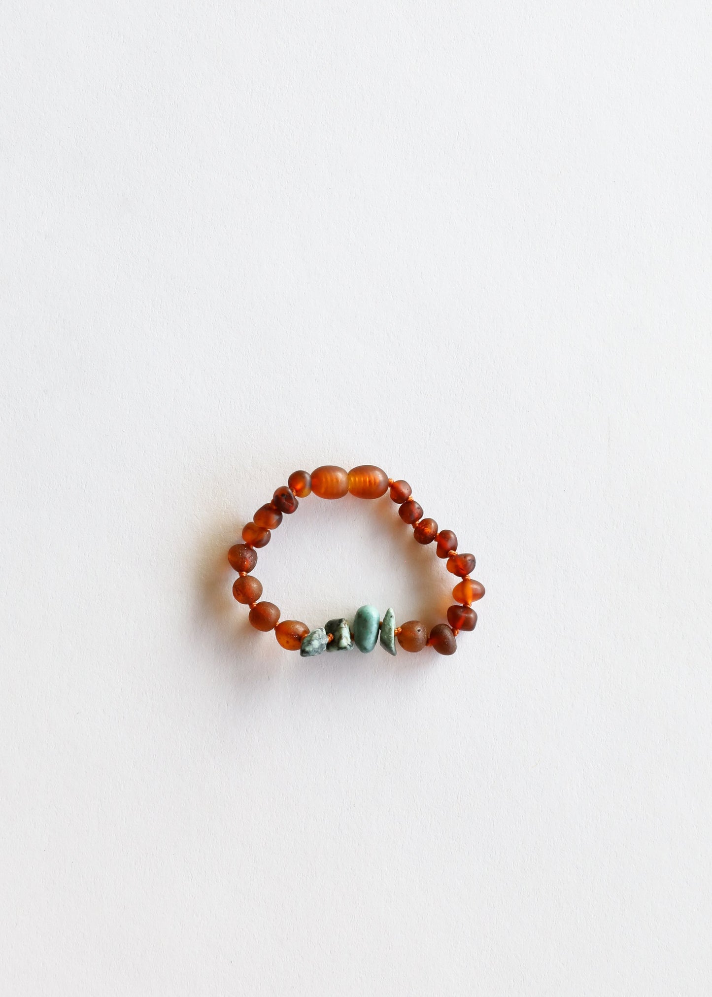 Roh Cognac Baltischer Bernstein + Roher Türkis Jaspis || Fußkettchen oder Armband