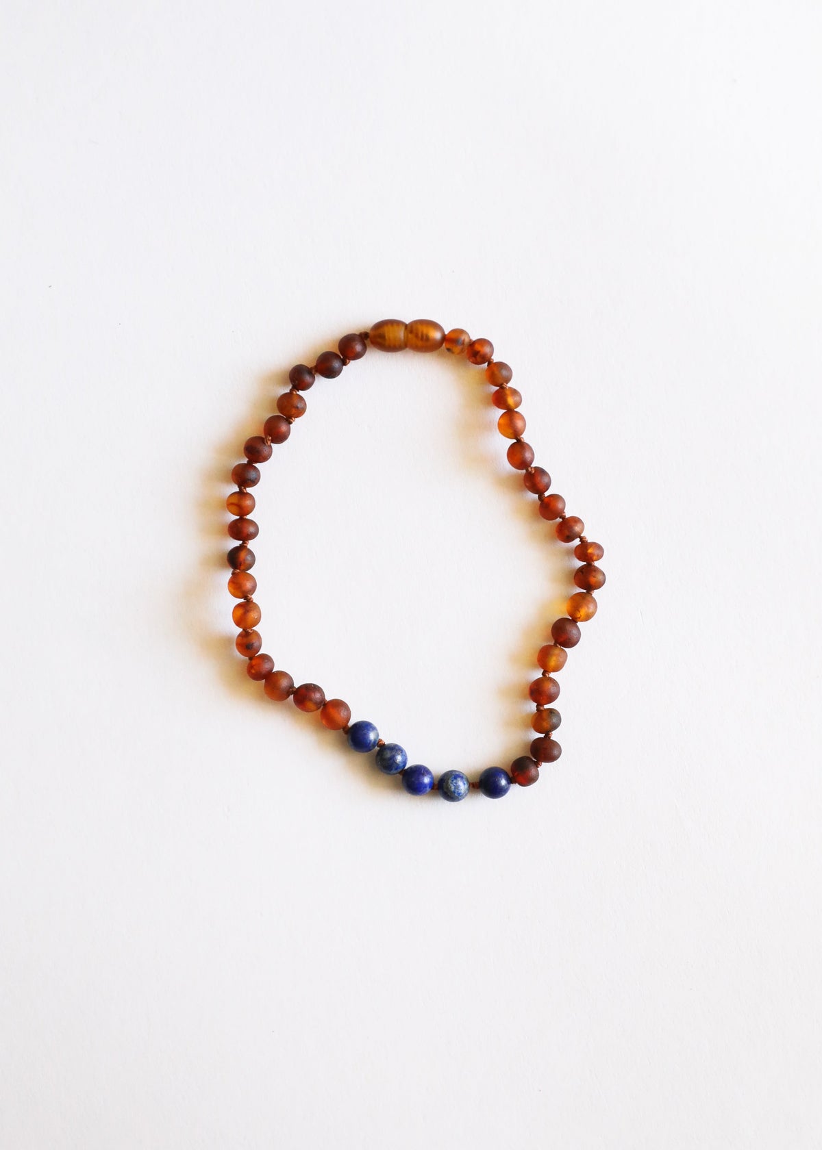 Rohcognacfarbener Baltischer Bernstein + Lapislazuli || Halskettenset
