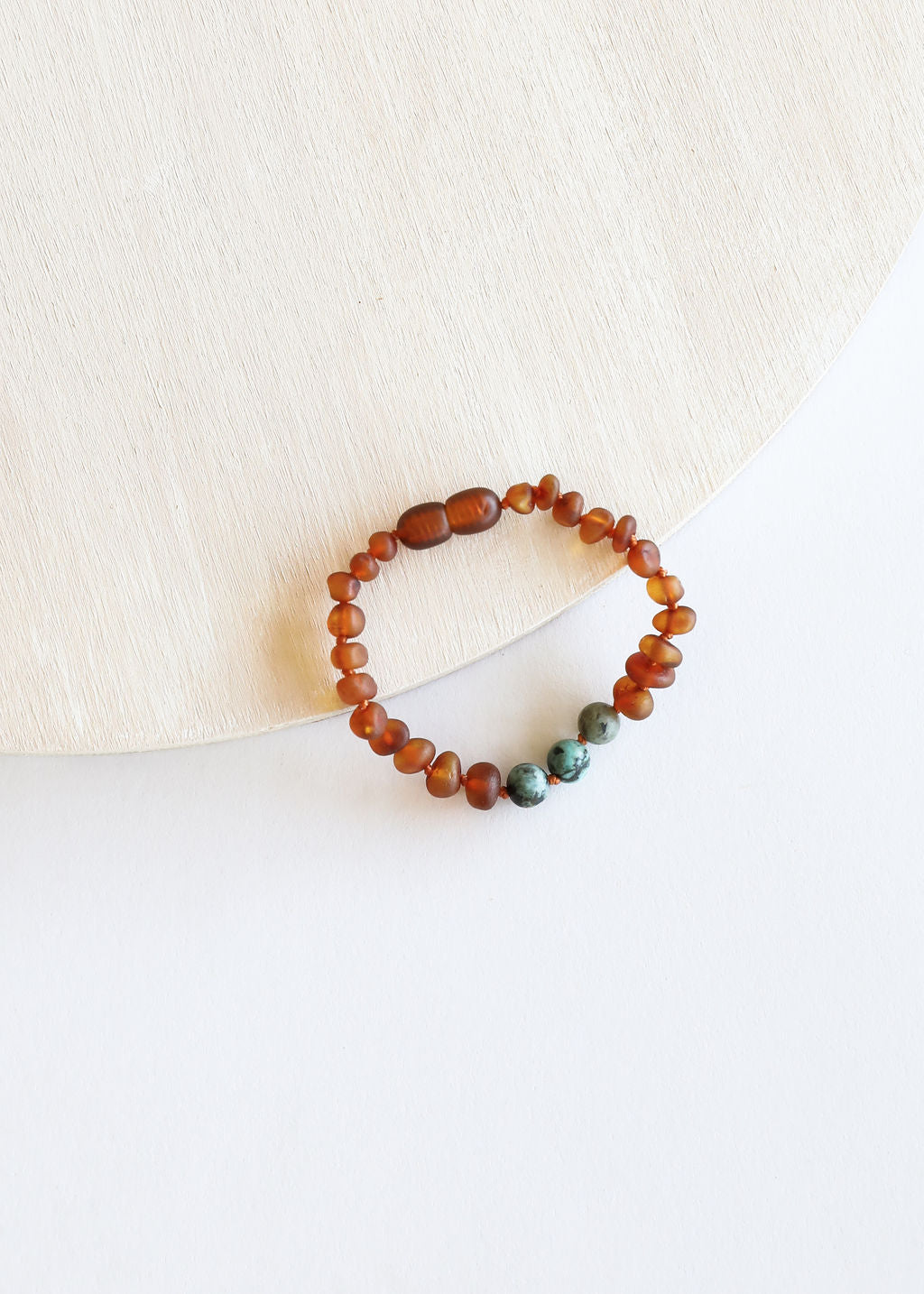 Rohbernstein Cognac Baltikum + Türkis Jaspis || Fußkettchen oder Armband