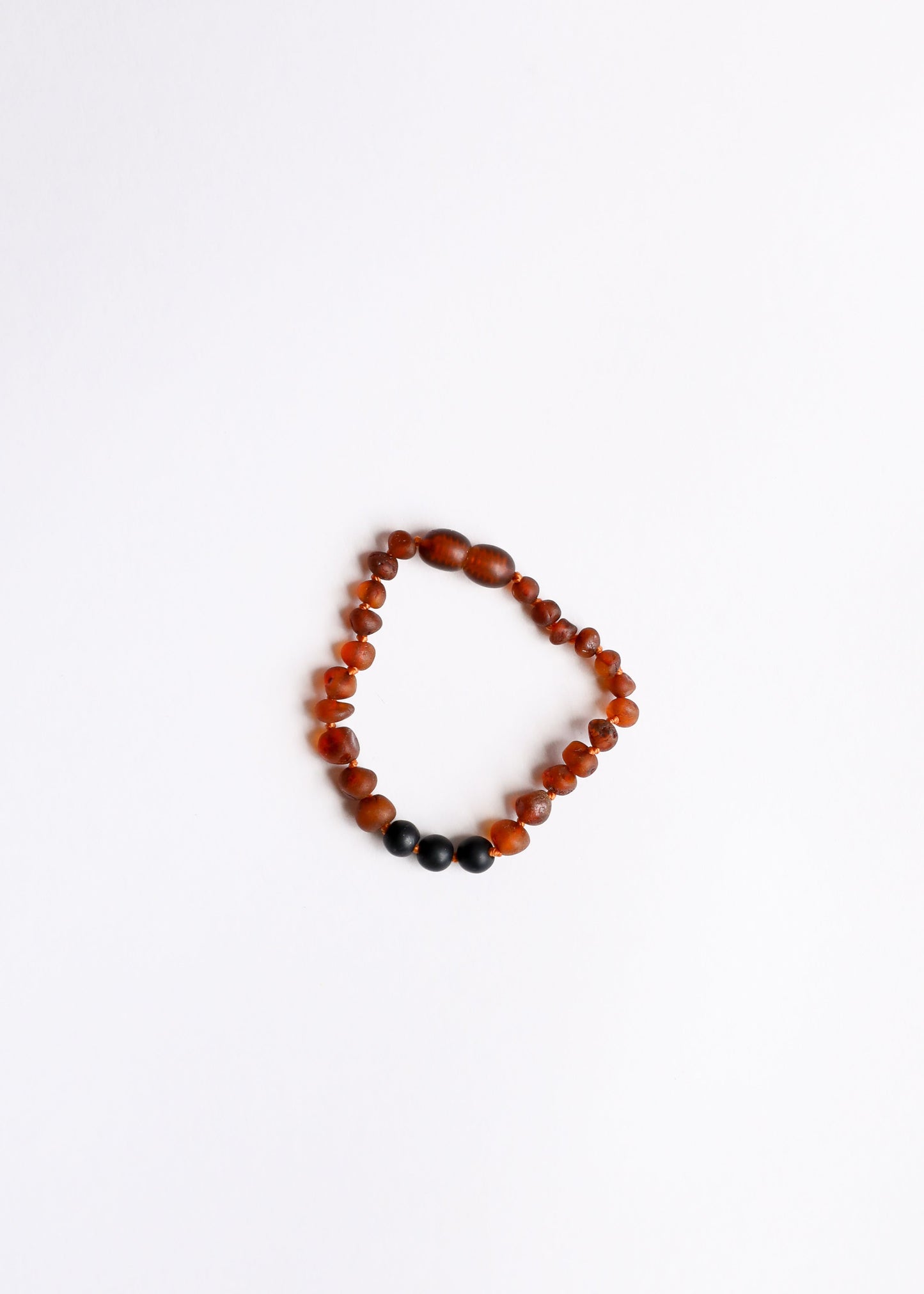 Roh-Cognac-Bernstein aus der Ostsee + Schungit || Fußkettchen oder Armband