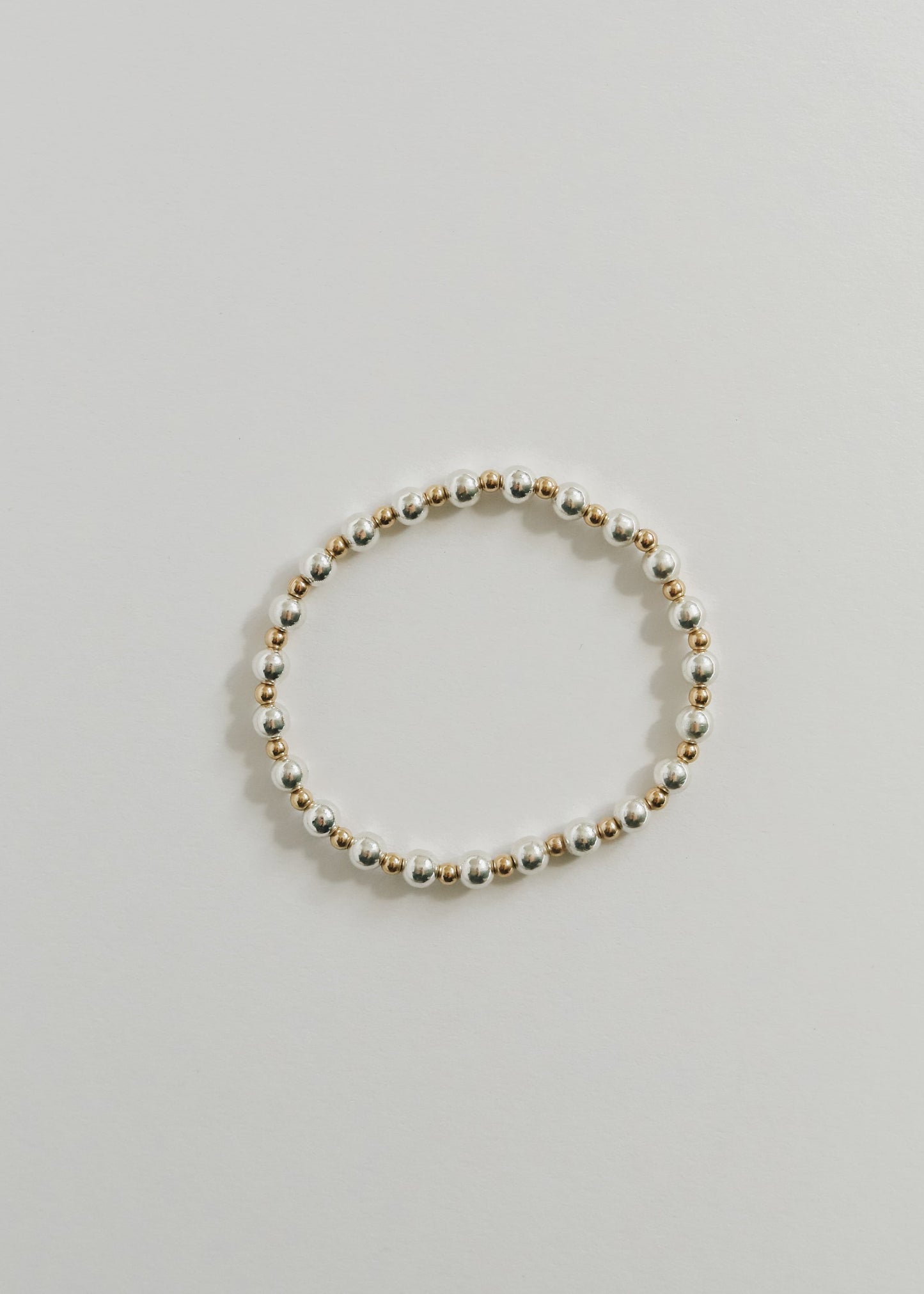 Bracelet Perles Soleil Argent Sterling + Or Rempli 14k