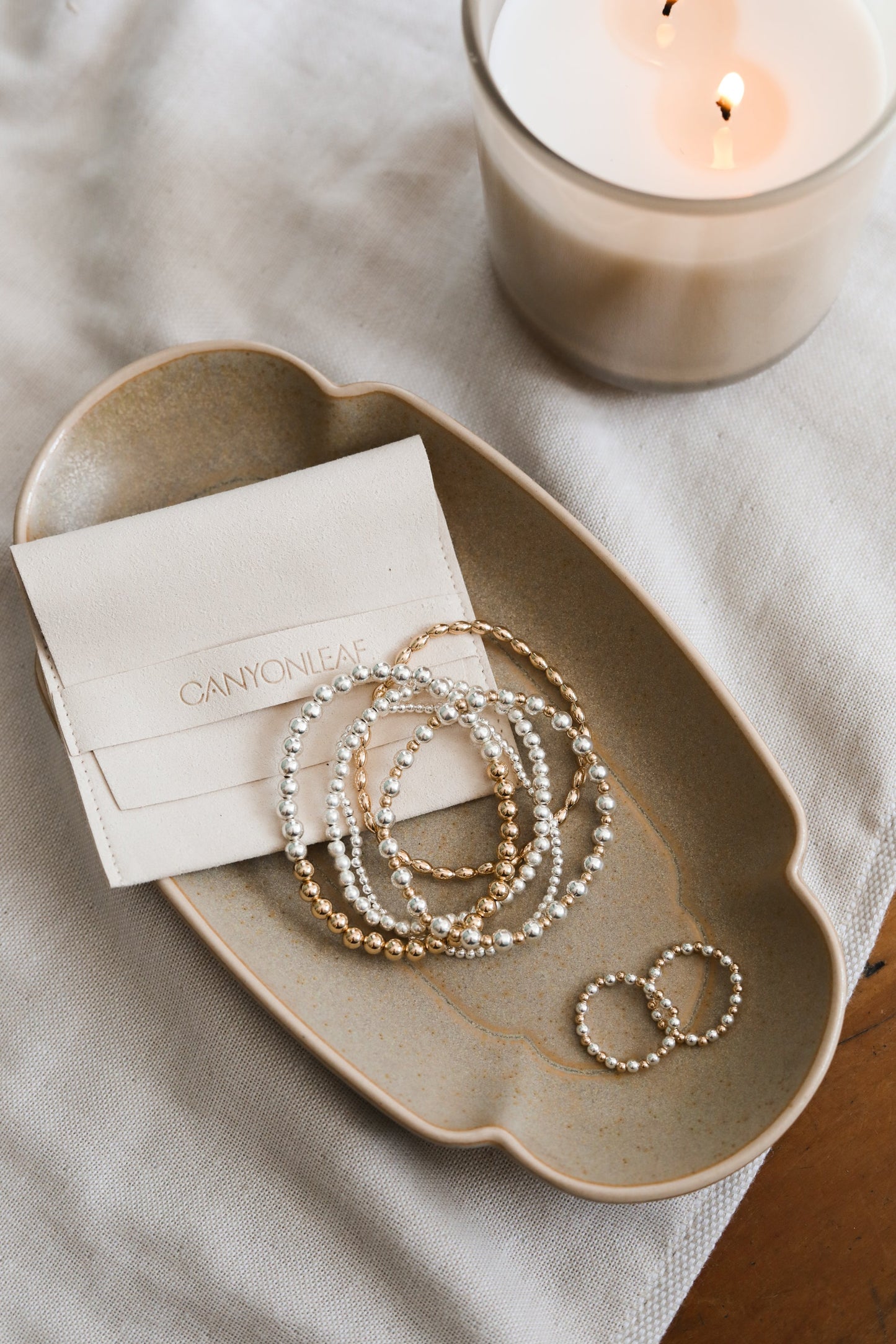 Argent sterling || Cheville ou bracelet extensible perlé