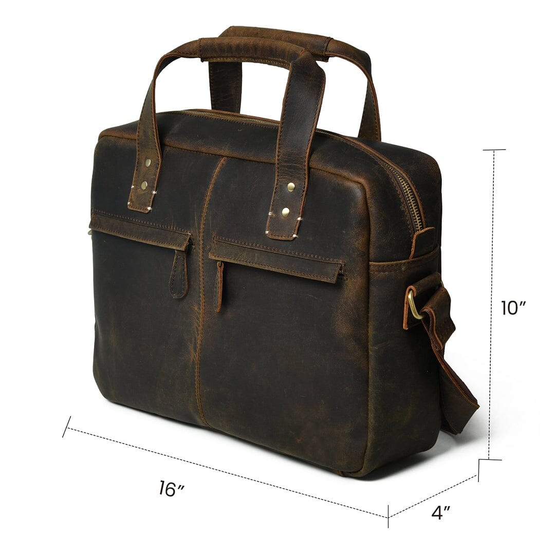 Perkins Buffalo Leather Office Briefcase