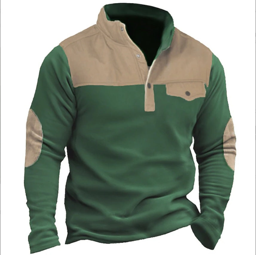 European And American Solid-color Summer Versatile Long-sleeve Casual Men's