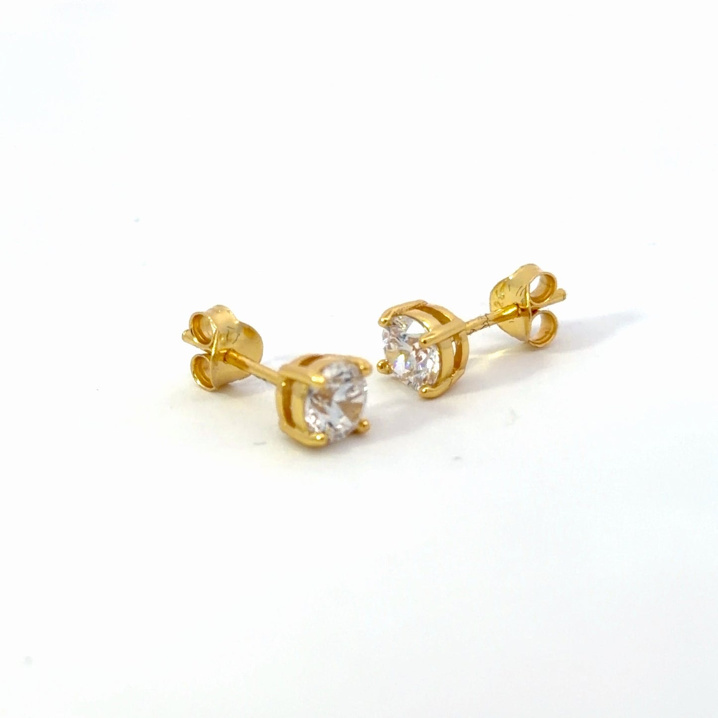 Brilliant Round Studs, Finished in 18K Gold