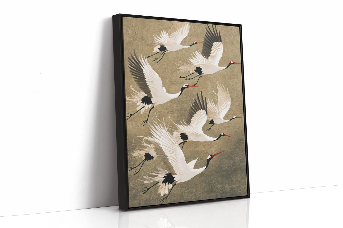 Décoration murale élégante grue japonaise – Estampe traditionnelle inspirée de la nature