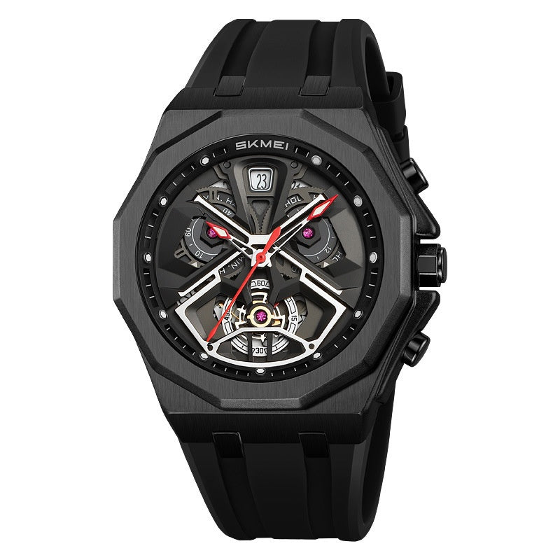 Mens Hollow-out Waterproof Multi-function Watch