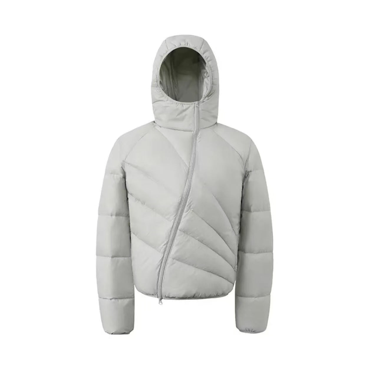 Mens Winter Thickened Warm Loose-Fit Coat With Diagonal Zipper