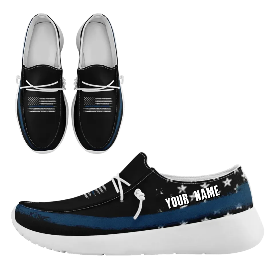 Personalized America Flag Sneakers, Custom Patriotic Loafer Shoes, Canvas Slip On Shoes,FN018-24020303-2w