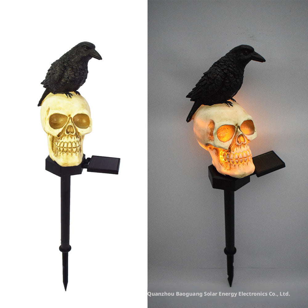 Skull crow decorative light-left view-1