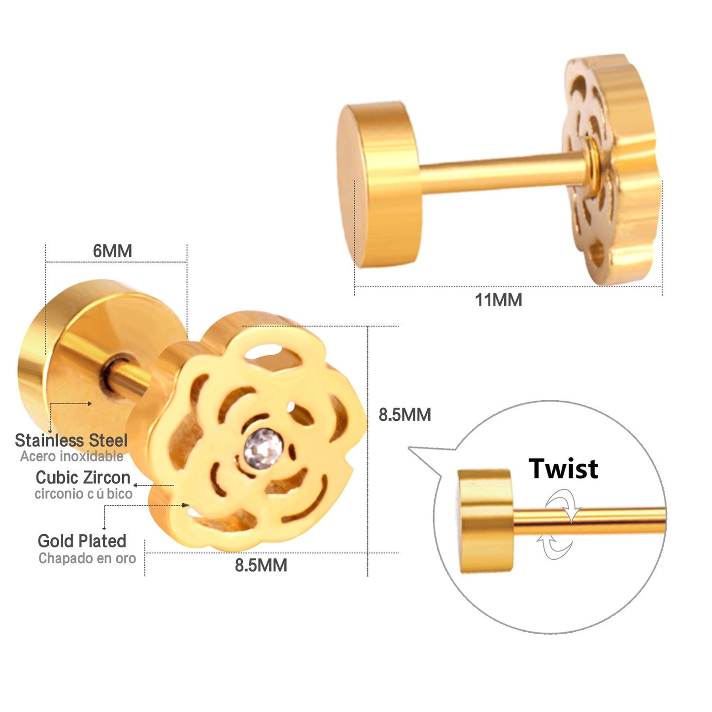 European And American Bow-knot Screw-back Stud Earrings