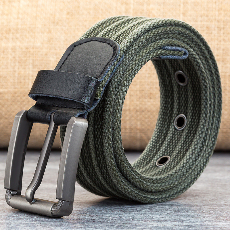 Men's Pin Buckle Polyester Canvas Belt
